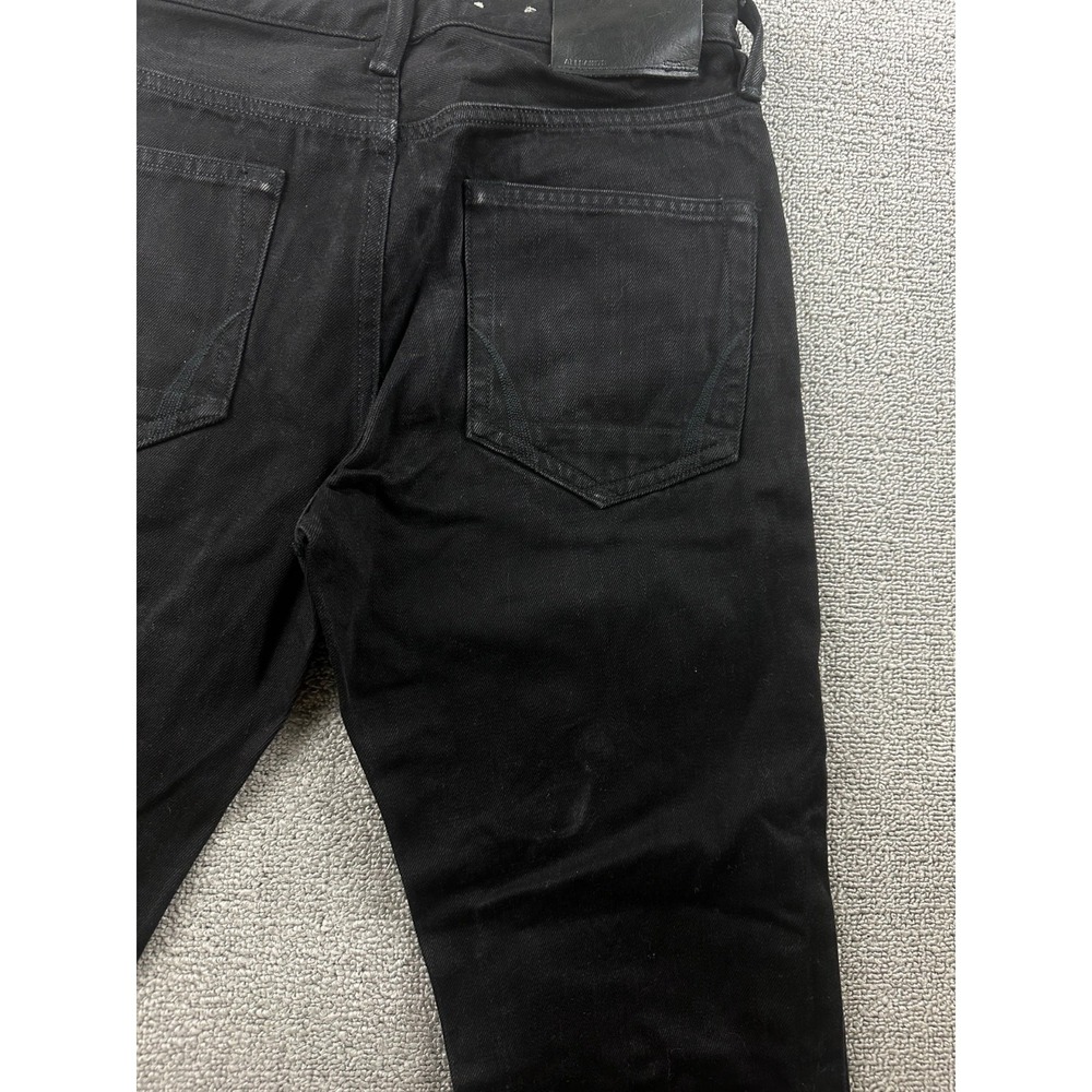 AllSaints Jeans Men 28 Black Iggy Slim Fit Denim Button Fly Rocker Streetwear - Picture 5 of 8
